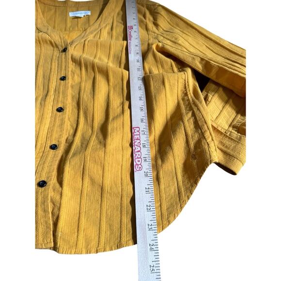Treasure & Bond Women’s Shirt Small Button Up Tie In Back Mustard Yellow Summer - Picture 4 of 7